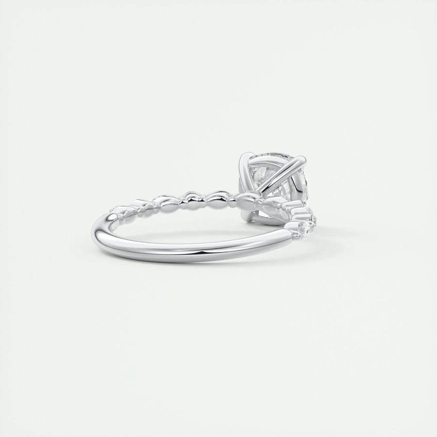 2 CT Cushion Solitaire CVD F/VS1 Diamond Engagement Ring - Barbara Maison 