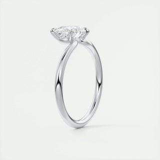 1.5 CT Oval Solitaire CVD F/VS1 Diamond Engagement Ring - Barbara Maison 