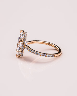 1.98 CT Marquise Solitaire Moissanite Engagement Ring With Hidden Halo/Pave Setting - Barbara Maison 