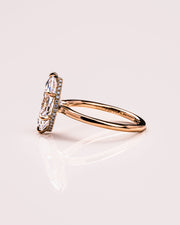 0.90 CT Marquise Cut Solitaire Moissanite Engagement Ring With Hidden Halo Setting - Barbara Maison 