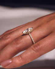 1.98 CT Marquise Solitaire Moissanite Engagement Ring With Hidden Halo/Pave Setting - Barbara Maison 