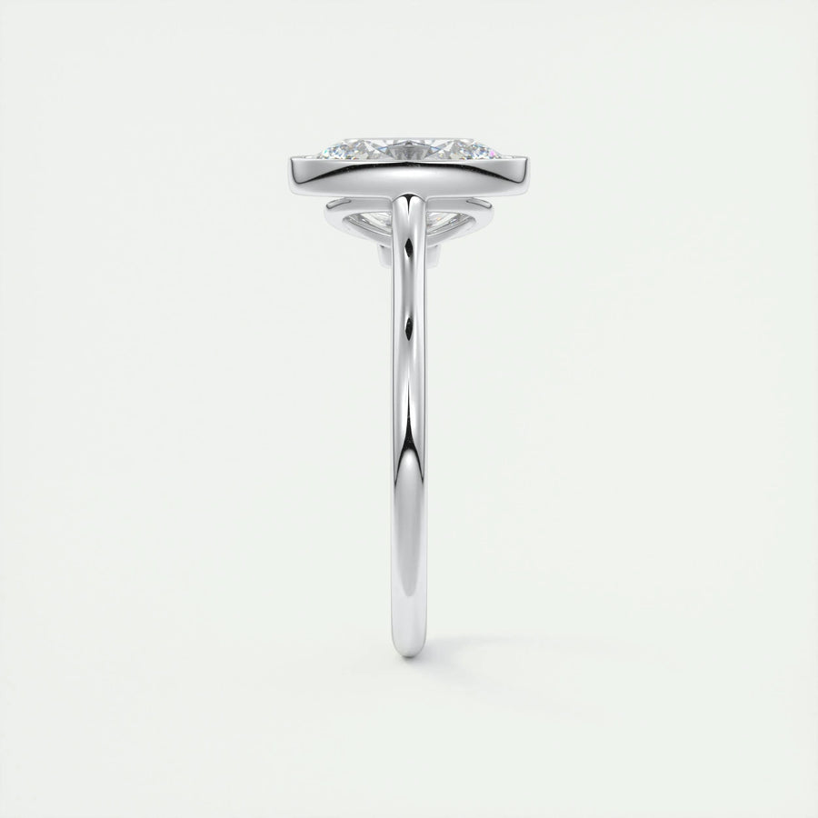 2 CT Oval Bezel CVD F/VS1 Diamond Engagement Ring - Barbara Maison 