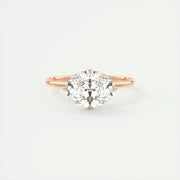 2 CT Oval Hidden Halo CVD F/VS1 Diamond Engagement Ring - Barbara Maison 