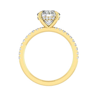 1.85 CT Round Cut Hidden Halo Pave Moissanite Engagement Ring - Barbara Maison 