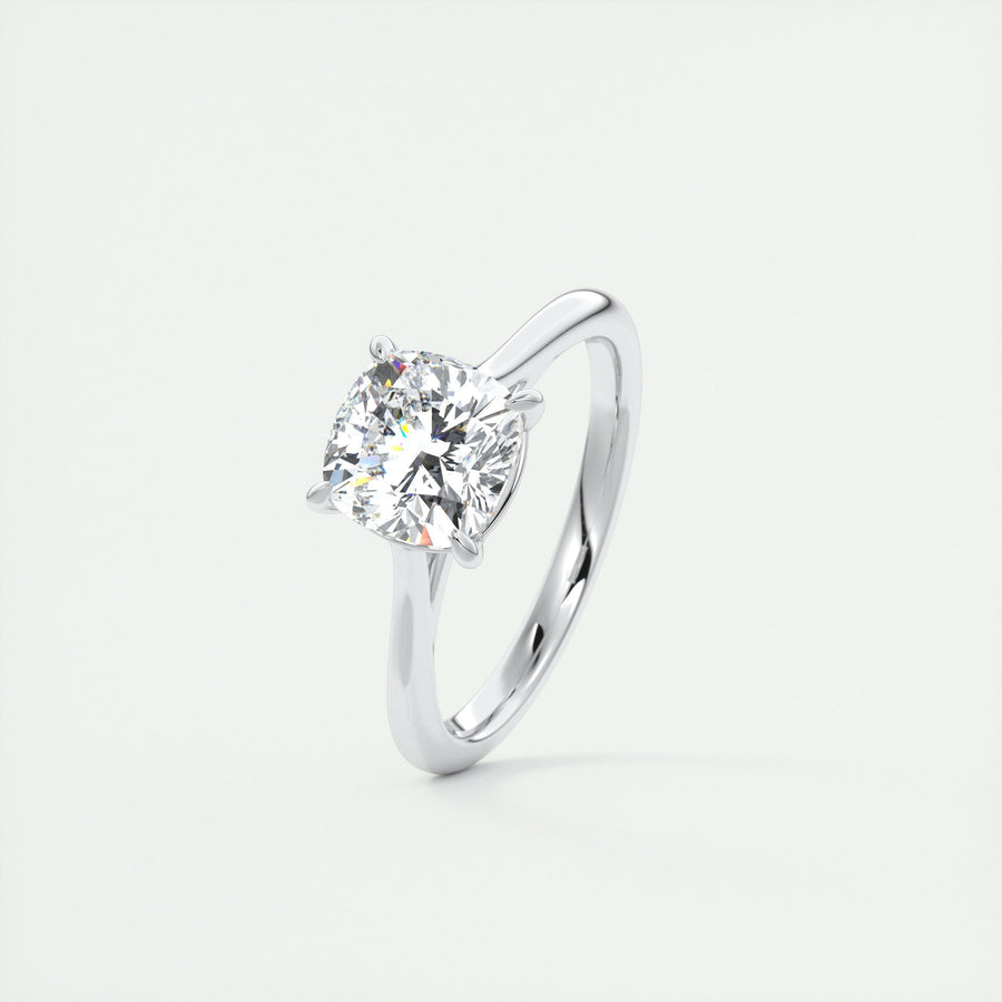 2 CT Cushion Solitaire CVD F/VS1 Diamond Engagement Ring - Barbara Maison 
