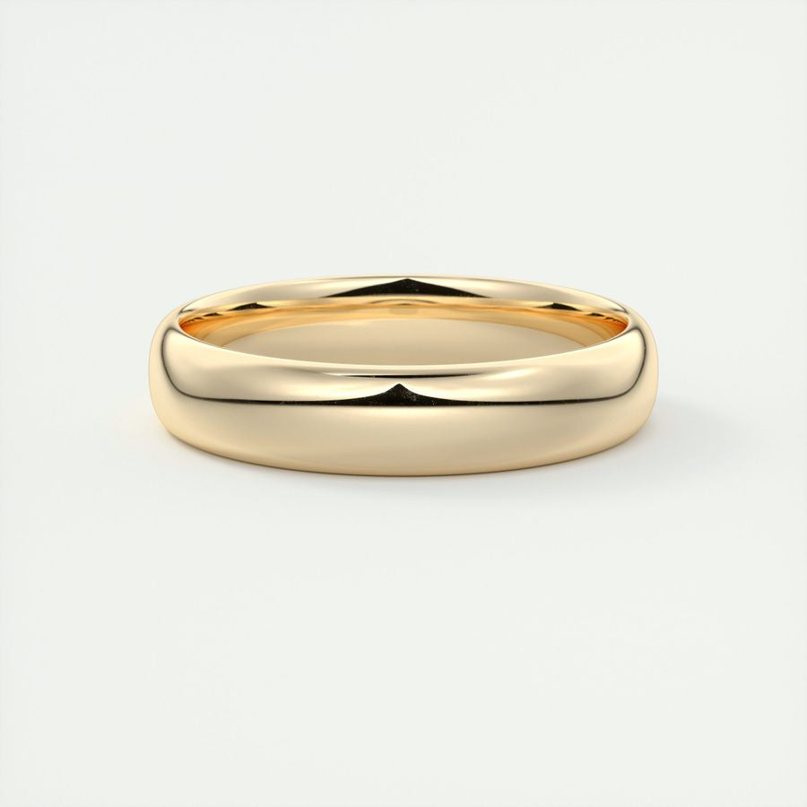 Polished Finish Regular Yellow Gold Men's Band - Barbara Maison 