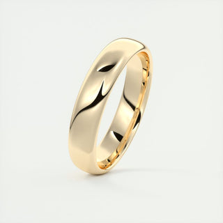 Polished Finish Regular Yellow Gold Men's Band - Barbara Maison 