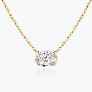 0.25-1.0ct Oval Cut Solitaire Moissanite Diamond Necklace - Barbara Maison 