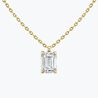 0.25-1.0ct Emerald Cut Solitaire Moissanite Diamond Necklace - Barbara Maison 