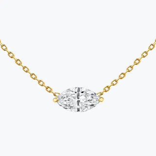 0.25-1.0ct Marquise Cut Solitaire Moissanite Diamond Necklace - Barbara Maison 