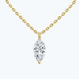 0.25-1.0ct Marquise Cut Solitaire Moissanite Diamond Layering Necklace - Barbara Maison 