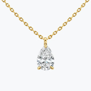 0.25-1.0ct Pear Cut Solitaire Moissanite Diamond Necklace - Barbara Maison 