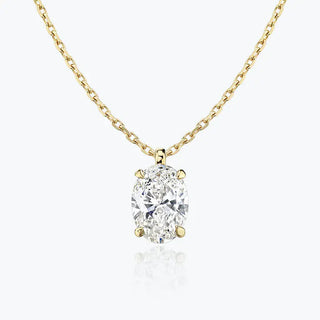 0.25-1.0ct Oval Cut Solitaire Moissanite Diamond Necklace - Barbara Maison 