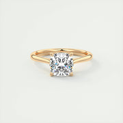 2 CT Cushion Solitaire CVD F/VS1 Diamond Engagement Ring - Barbara Maison 
