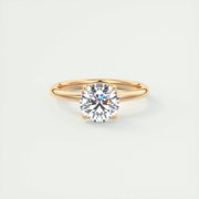 1.5 CT Round Solitaire CVD F/VS1 Diamond Engagement Ring - Barbara Maison 