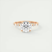 2 CT Round Solitaire CVD F/VS1 Diamond Engagement Ring - Barbara Maison 