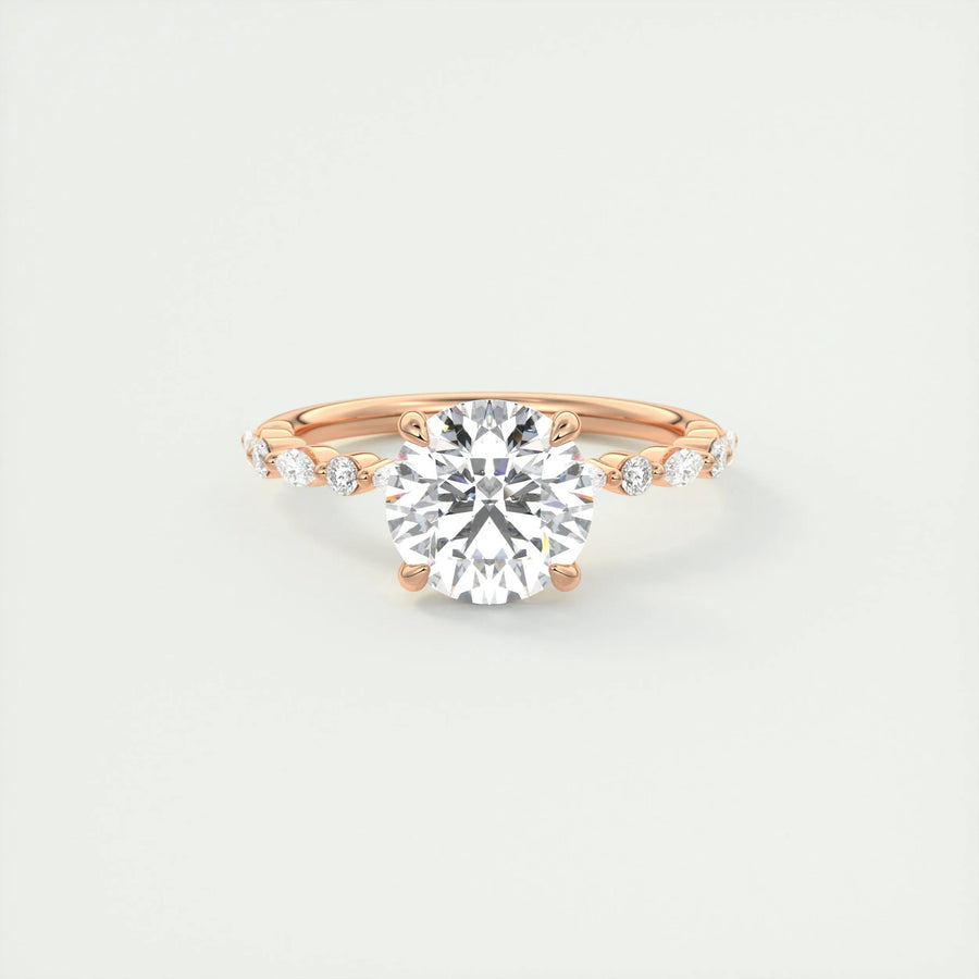 2 CT Round Solitaire CVD F/VS1 Diamond Engagement Ring - Barbara Maison 