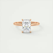 2 CT Radiant Hidden Halo CVD F/VS1 Diamond Engagement Ring - Barbara Maison 