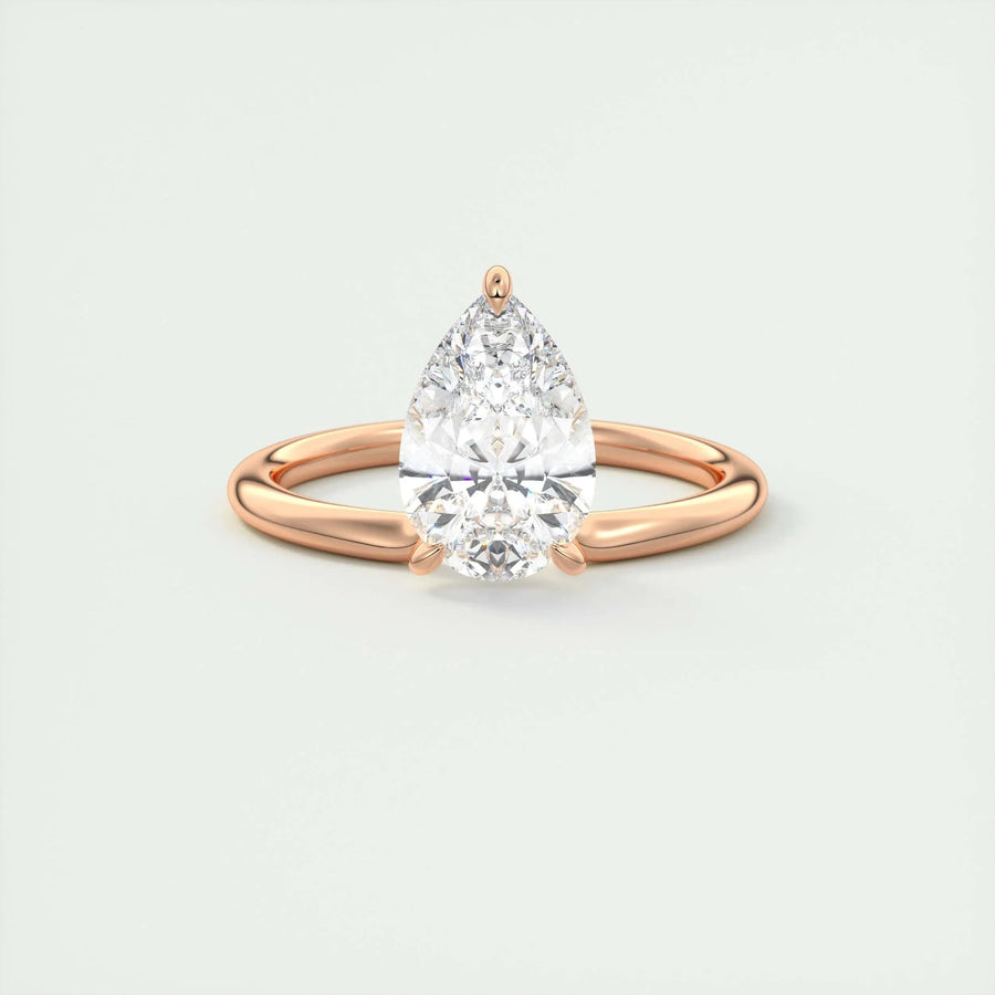 2 CT Pear Solitaire CVD F/VS1 Diamond Engagement Ring - Barbara Maison 