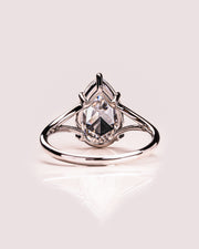 3.09 CT Pear Cut Moissanite Solitaire Engagement Ring With Split Shank Setting - Barbara Maison 
