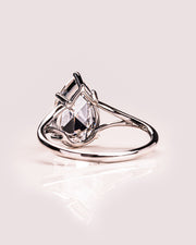 3.09 CT Pear Cut Moissanite Solitaire Engagement Ring With Split Shank Setting - Barbara Maison 