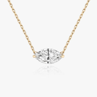 0.25 CT-1.0 CT Marquise Solitaire F/VS Lab Grown Diamond Necklace - Barbara Maison 