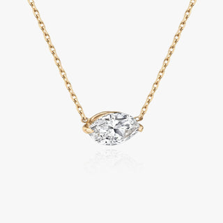 0.25 CT-1.0 CT Marquise Solitaire F/VS Lab Grown Diamond Necklace - Barbara Maison 