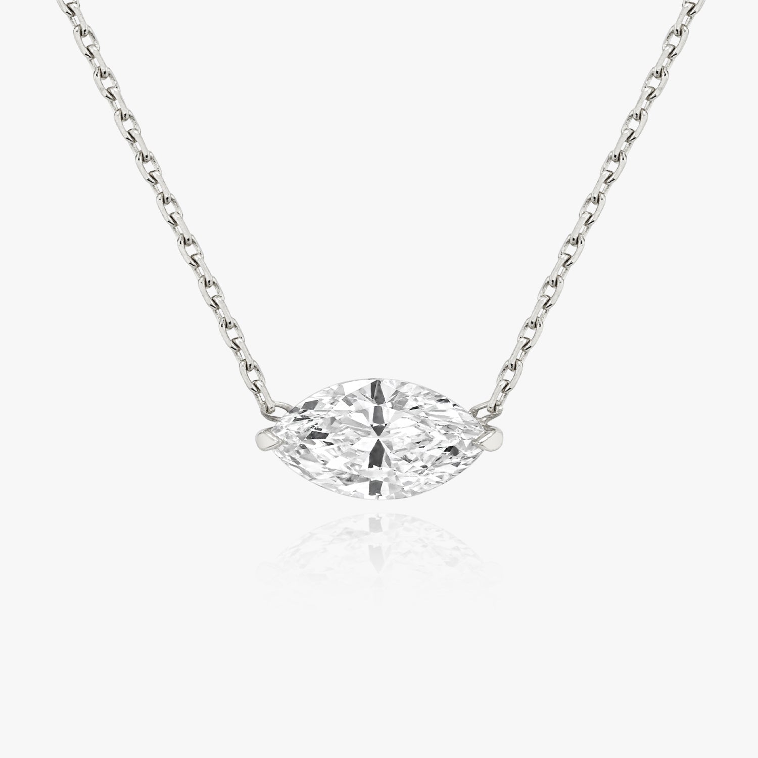 0.25 CT-1.0 CT Marquise Solitaire CVD F/VS Diamond Necklace - Barbara Maison 