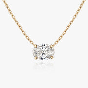 0.25 CT-1.0 CT Oval Solitaire CVD F/VS Diamond Necklace - Barbara Maison 