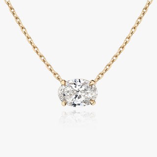 0.25 CT-1.0 CT Oval Solitaire CVD F/VS Diamond Necklace - Barbara Maison 