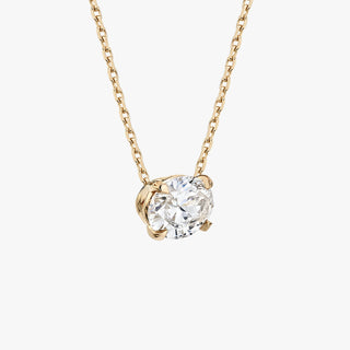 0.25 CT-1.0 CT Oval Solitaire CVD F/VS Diamond Necklace - Barbara Maison 