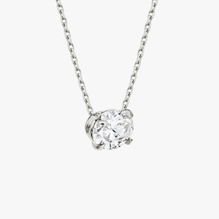 0.25 CT-1.0 CT Oval Solitaire F/VS Lab Grown Diamond Necklace - Barbara Maison 