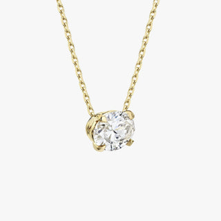 0.25 CT-1.0 CT Oval Solitaire F/VS Lab Grown Diamond Necklace - Barbara Maison 