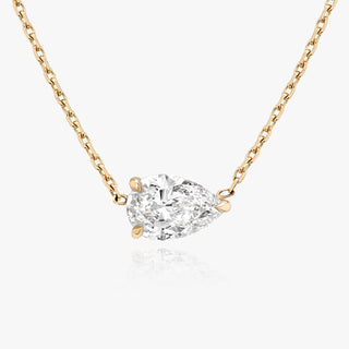 0.25 CT-1.0 CT Pear Solitaire CVD F/VS Diamond Necklace - Barbara Maison 