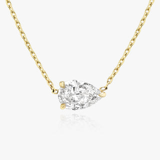 0.25 CT-1.0 CT Pear Solitaire CVD F/VS Diamond Necklace - Barbara Maison 