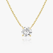 0.25 CT-1.0 CT Round Solitaire CVD F/VS Diamond Necklace - Barbara Maison 