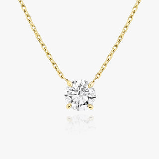 0.25 CT-1.0 CT Round Solitaire CVD F/VS Diamond Necklace - Barbara Maison 