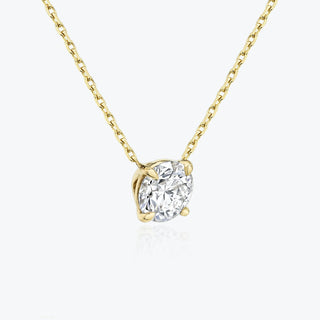 0.25 CT-1.0 CT Round Solitaire CVD F/VS Diamond Necklace - Barbara Maison 