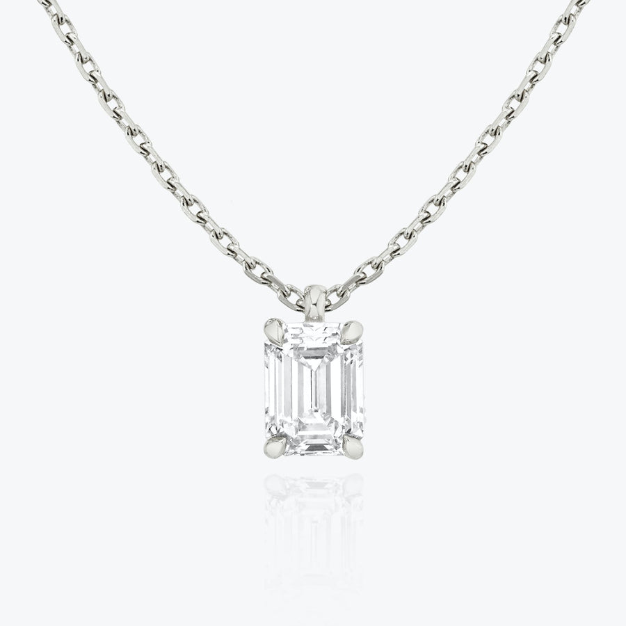 0.25 CT-1.0 CT Emerald Solitaire CVD F/VS Diamond Necklace - Barbara Maison 