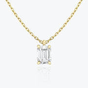 0.25 CT-1.0 CT Emerald Solitaire CVD F/VS Diamond Necklace - Barbara Maison 