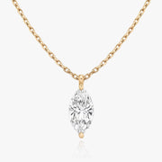 0.25 CT-1.0 CT Marquise Solitaire F/VS Lab Grown Diamond Necklace - Barbara Maison 