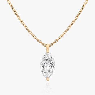 0.25 CT-1.0 CT Marquise Solitaire F/VS Lab Grown Diamond Necklace - Barbara Maison 