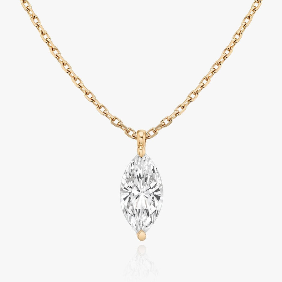 0.25 CT-1.0 CT Marquise Solitaire F/VS Lab Grown Diamond Necklace - Barbara Maison 