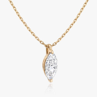 0.25 CT-1.0 CT Marquise Solitaire F/VS Lab Grown Diamond Necklace - Barbara Maison 