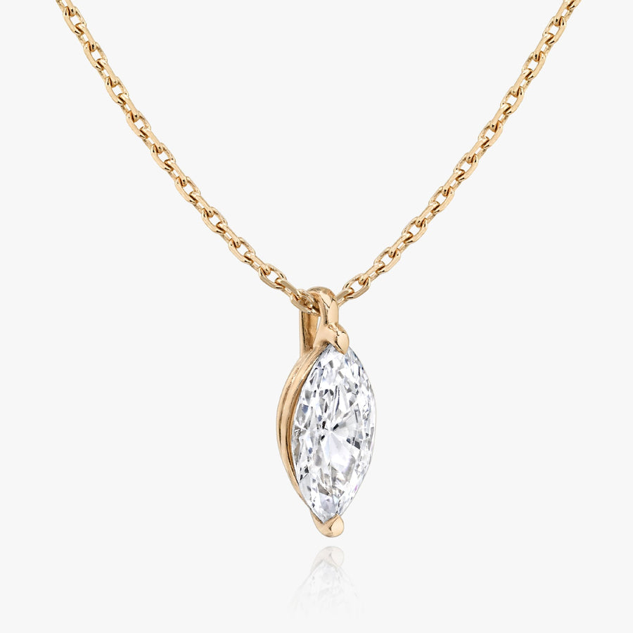 0.25 CT-1.0 CT Marquise Solitaire CVD F/VS Diamond Necklace - Barbara Maison 