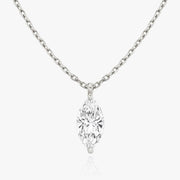 0.25 CT-1.0 CT Marquise Solitaire F/VS Lab Grown Diamond Necklace - Barbara Maison 