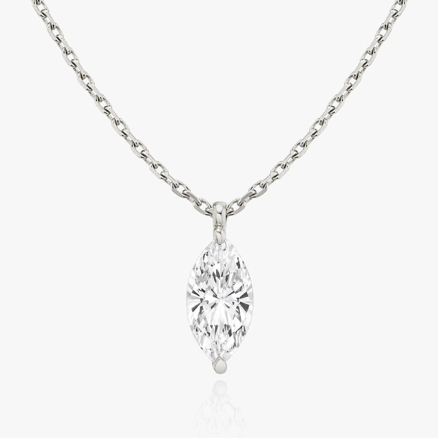 0.25 CT-1.0 CT Marquise Solitaire F/VS Lab Grown Diamond Necklace - Barbara Maison 