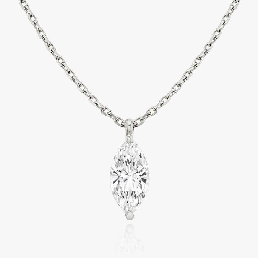 0.25 CT-1.0 CT Marquise Solitaire CVD F/VS Diamond Necklace - Barbara Maison 