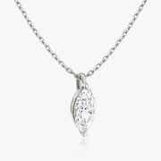 0.25 CT-1.0 CT Marquise Solitaire F/VS Lab Grown Diamond Necklace - Barbara Maison 