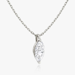 0.25 CT-1.0 CT Marquise Solitaire F/VS Lab Grown Diamond Necklace - Barbara Maison 